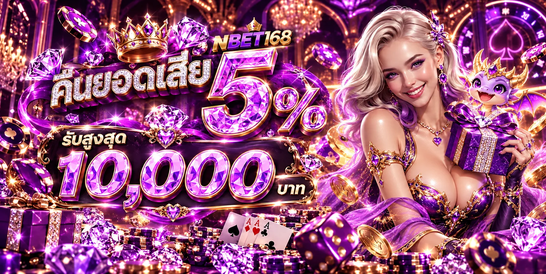 NBET slot แบนเนอร์สล็อตออนไลน์โทนม่วงทอง